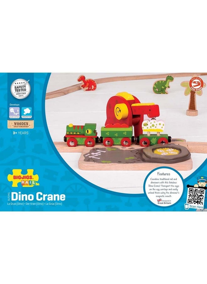 Bigjigs Rail, Dinosaur Train Crane, Wooden Toys, Bigjigs Train Accessories, Wooden Crane, Dinosaur Track, Crane Toy, Bigjigs Crane, Dinosaur Toys