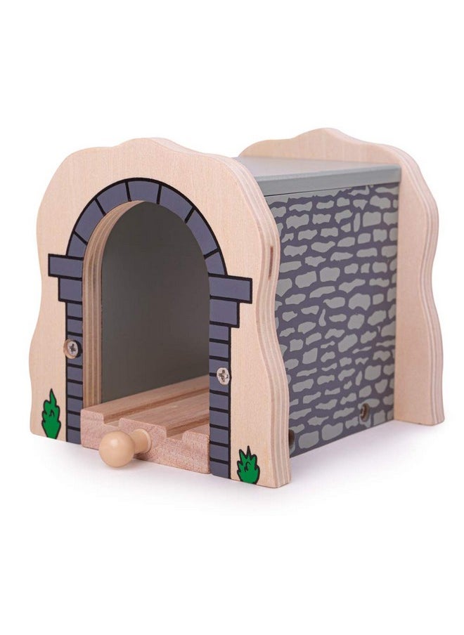 Bigjigs Rail Grey Stone Tunnel - Other Major Wooden Rail Brands are Compatible