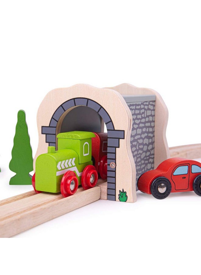 Bigjigs Rail Grey Stone Tunnel - Other Major Wooden Rail Brands are Compatible