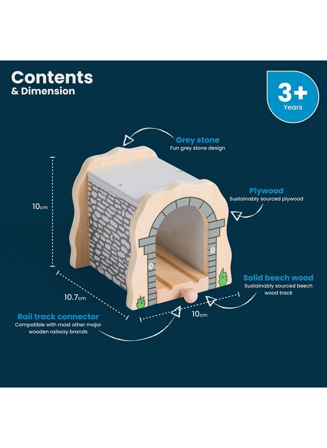 Bigjigs Rail Grey Stone Tunnel - Other Major Wooden Rail Brands are Compatible