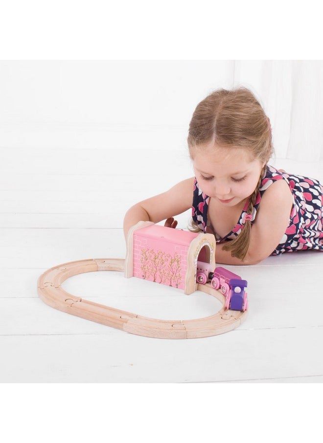 Bigjigs Rail Pink Brick Tunnel - Other Major Wooden Rail Brands are Compatible