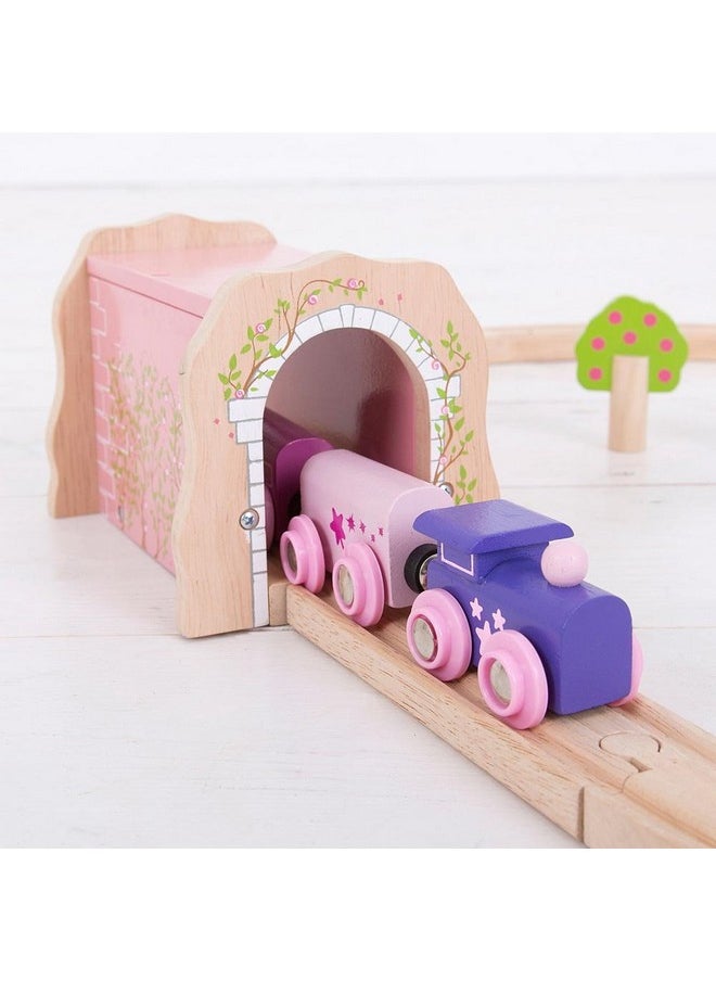 Bigjigs Rail Pink Brick Tunnel - Other Major Wooden Rail Brands are Compatible