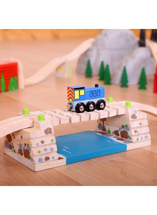 Bigjigs Rail Clickety Clack Bridge - Other Major Wooden Rail Brands are Compatible