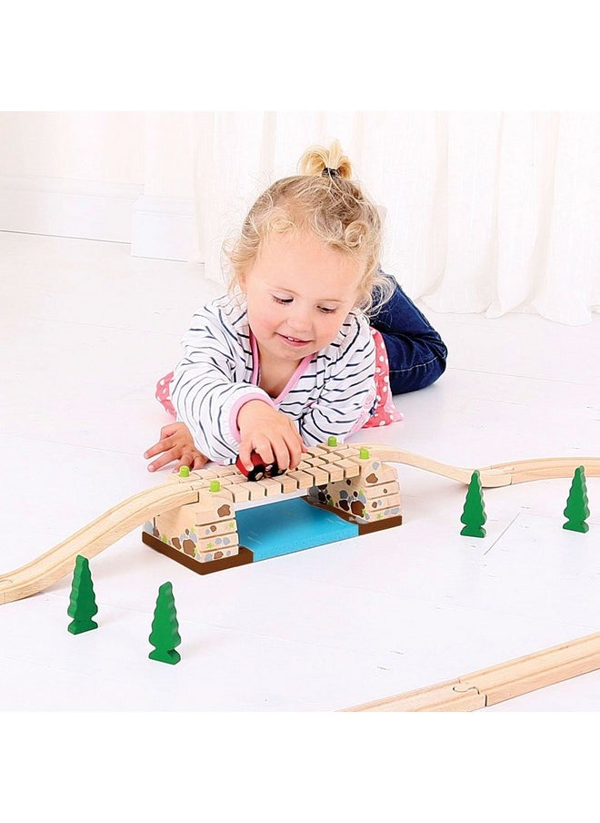 Bigjigs Rail Clickety Clack Bridge - Other Major Wooden Rail Brands are Compatible