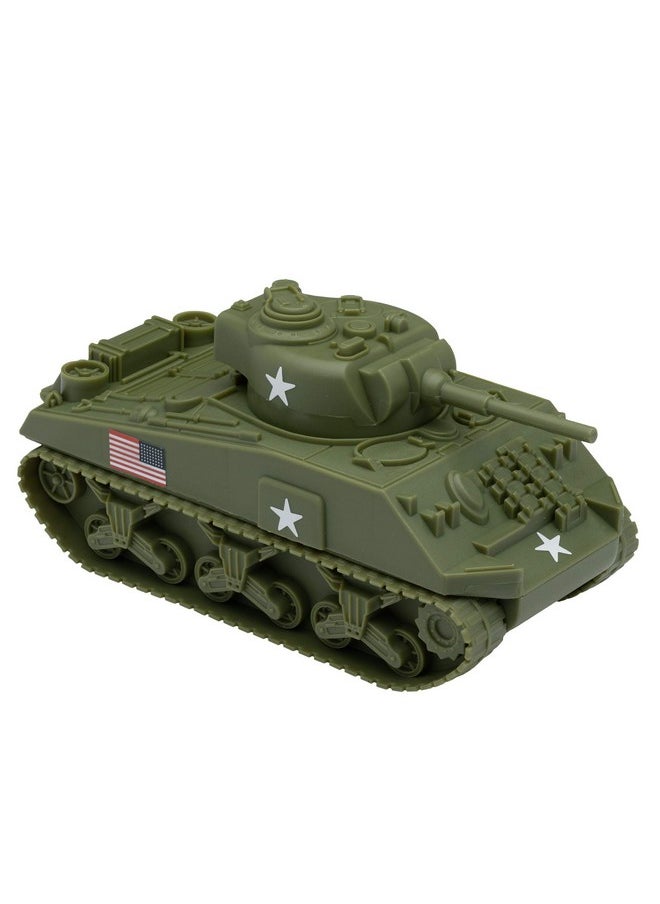 BMC WW2 Sherman M4 Tank - OD Green 1:32 Military Vehicle for Plastic Army Men