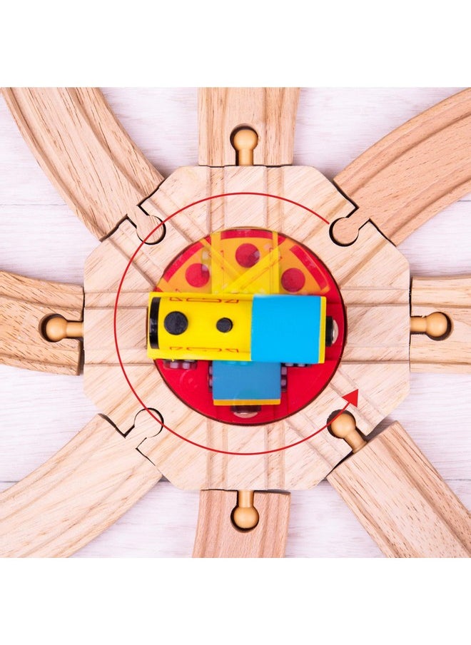 Bigjigs Rail 8 Way Turntable - Other Major Wooden Rail Brands are Compatible