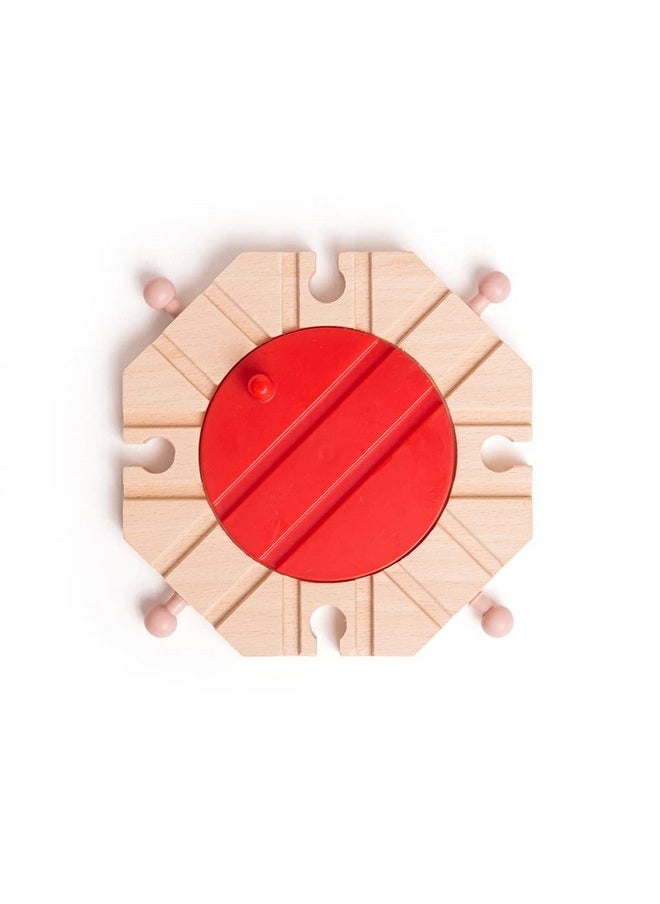 Bigjigs Rail 8 Way Turntable - Other Major Wooden Rail Brands are Compatible