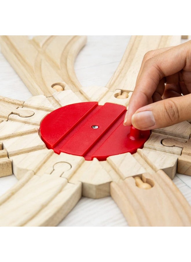 Bigjigs Rail 8 Way Turntable - Other Major Wooden Rail Brands are Compatible