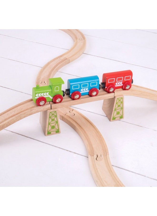 Bigjigs Rail High Level Blocks (Pack of 6) - Other Major Wooden Rail Brands are Compatible