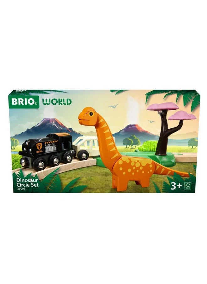 BRIO World - 36098 Dinosaur Circle Set | Toy Train for Kids Aged 3 Years Up