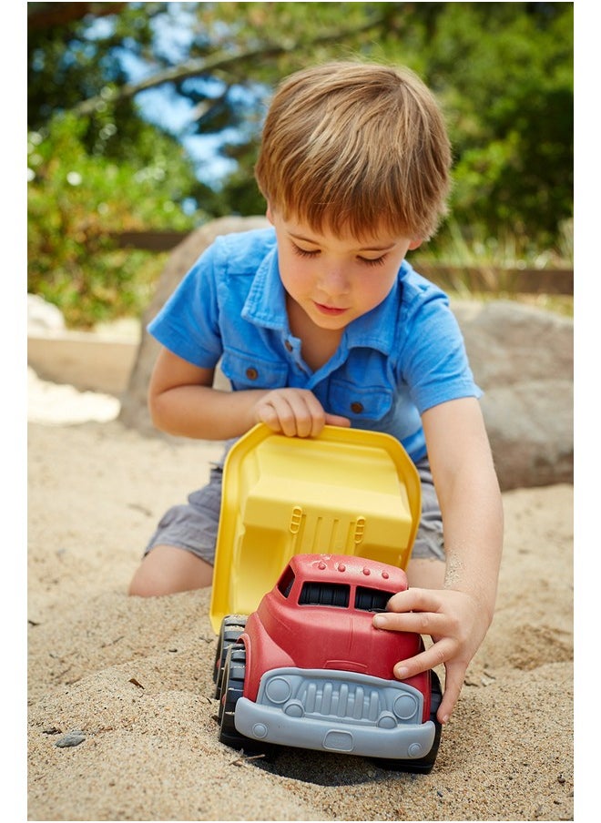Green Toys Dump Truck in Yellow and Red - BPA Free, Phthalates Free Toys for Gross/Fine Motor Skill Development. Pretend Play , Red/Yellow