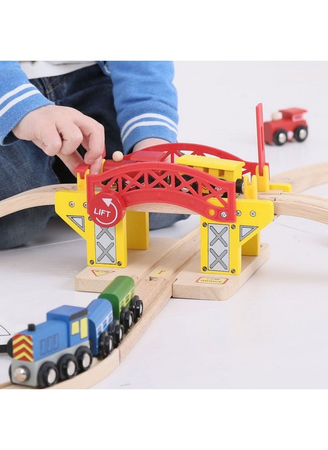 Bigjigs Rail Lifting Bridge - Other Major Wooden Rail Brands are Compatible