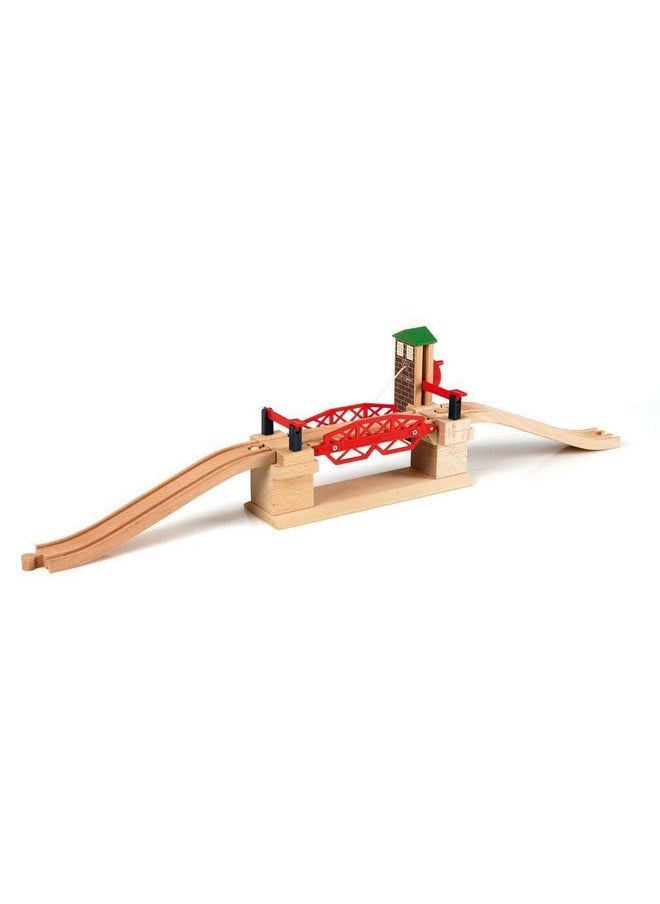 BRIO 33757 Lifting Bridge - Engaging Toy Train Accessory | Includes Wooden Track | Ideal for Kids Age 3 and Up | FSC Certified Wood - Red