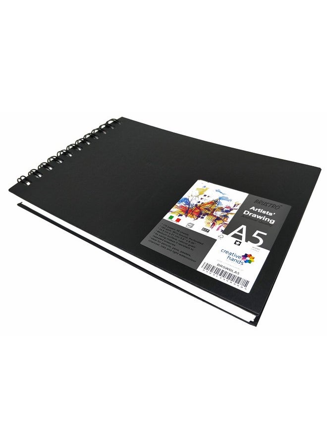 Brustro Artists Sketch Book Wiro Bound A5 Size, Landscape, 116 Pages,160 GSM (Acid Free)