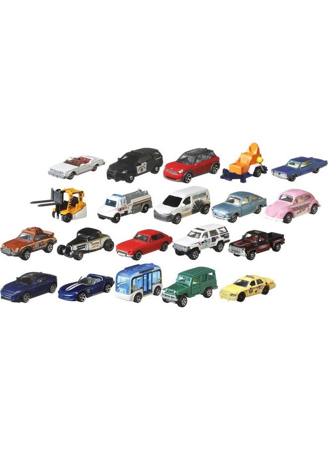 Matchbox Toy Cars or Trucks 20-Pack, Variety Set of 20 Die-Cast 1:64 Scale Cars, Buses, Fire, Construction or Police Vehicles (Styles May Vary)