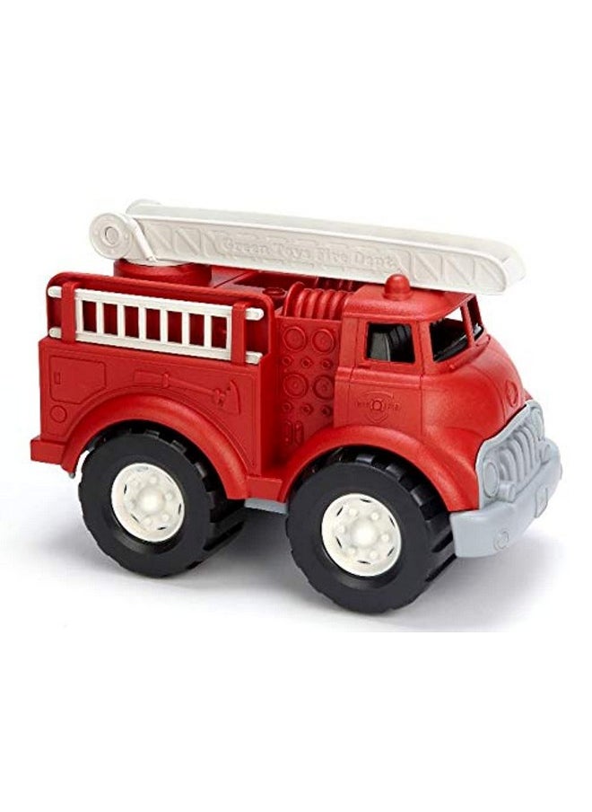 Green Toys Fire Truck, Red CB - Pretend Play, Motor Skills, Kids Toy Vehicle. No BPA, phthalates, PVC. Dishwasher Safe, Recycled Plastic, Made in USA.