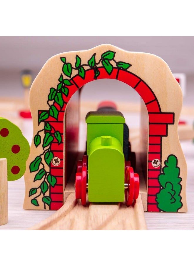 Bigjigs Rail Red Brick Tunnel, Wooden Toys, Train Set, Train Tunnel, Wooden Train Track Accessories, Bigjigs Accessories, Train Toys, Train Tunnel for Kids
