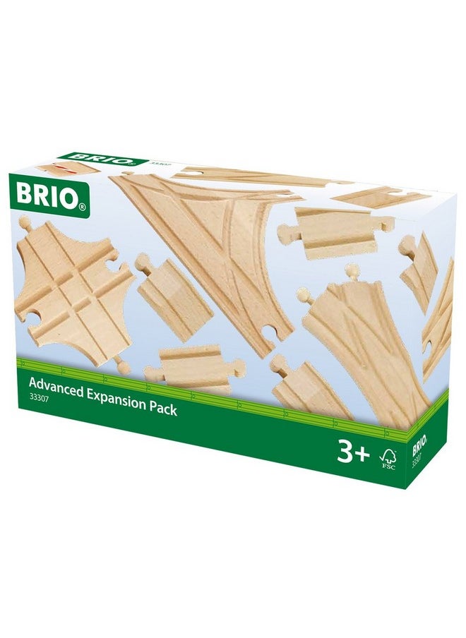 BRIO World 33307 - Advanced Expansion Pack - 11 Piece Set of Wooden Train Tracks for Kids | Train Set Expansion | Fun Learning Toy | Compatible with All Railway Toys | FSC Certified