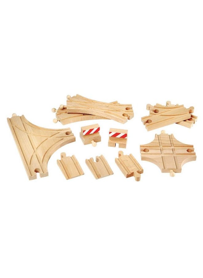 BRIO World 33307 - Advanced Expansion Pack - 11 Piece Set of Wooden Train Tracks for Kids | Train Set Expansion | Fun Learning Toy | Compatible with All Railway Toys | FSC Certified
