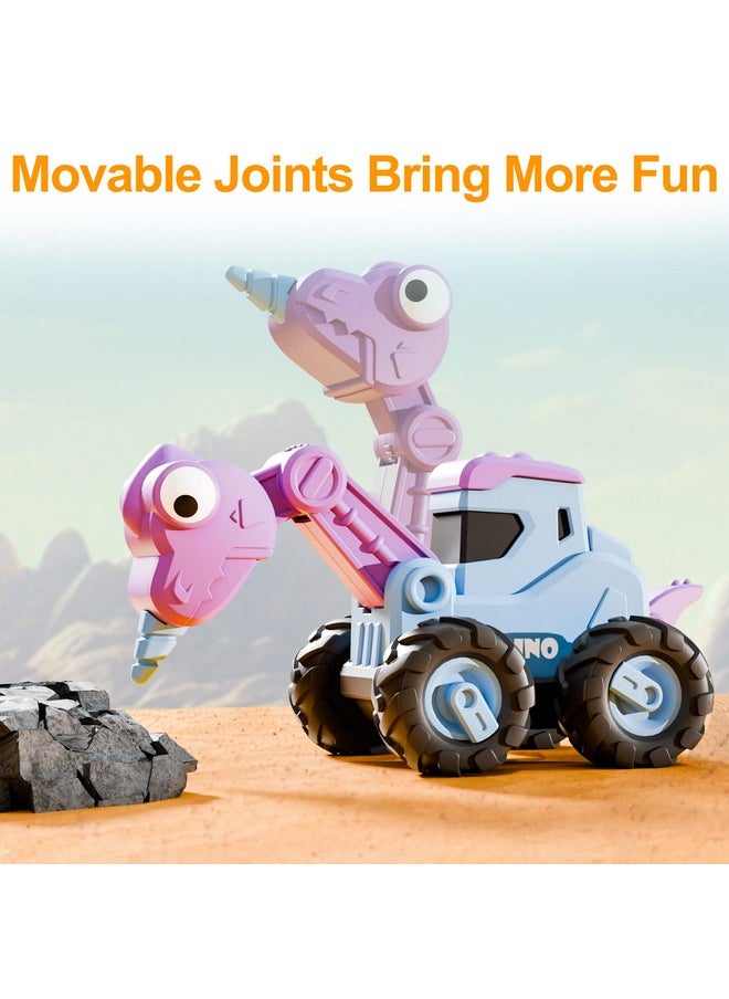 iPlay, iLearn Dinosaur Truck Toys for Toddlers, Boys Dino Press Go Racing Cars, Kids Construction Sandbox Vehicles Playset, Baby Push Go Friction Car Set, Birthday Gift for 18 Months 2 3 4 5 Years Old