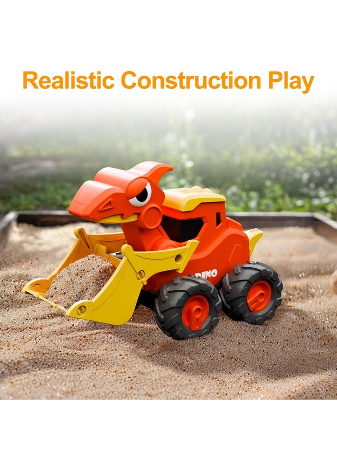 iPlay, iLearn Dinosaur Truck Toys for Toddlers, Boys Dino Press Go Racing Cars, Kids Construction Sandbox Vehicles Playset, Baby Push Go Friction Car Set, Birthday Gift for 18 Months 2 3 4 5 Years Old