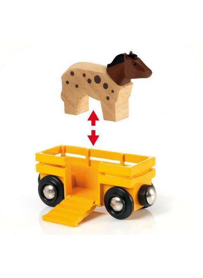 BRIO World 33404 - Farm Train | 5-Piece Wooden Toy Train Set for Kids | Ideal for Ages 3 & Up | Certified Sustainable Materials