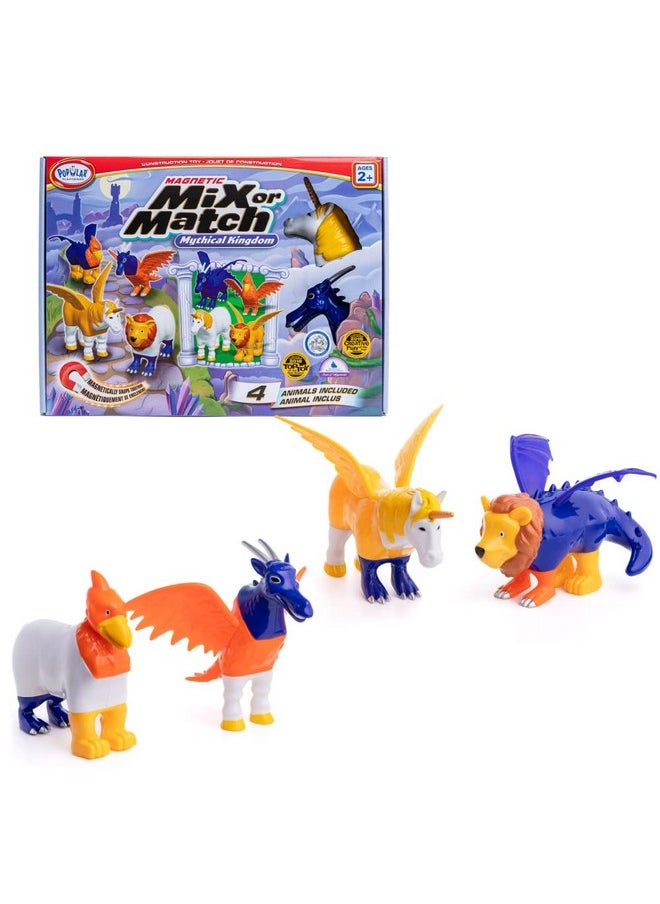 POPULAR PLAYTHINGS Magnetic Mix or Match Mythical Kingdom Toy Play Set, 15 Pieces