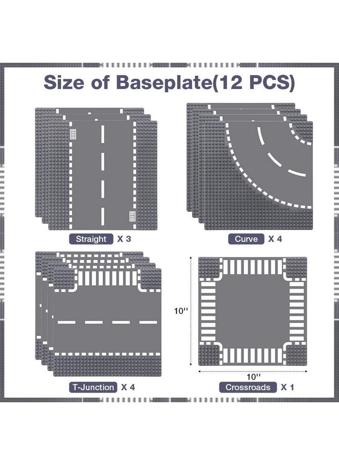 Lekebaby 12 Pack Road Base Plates, 10