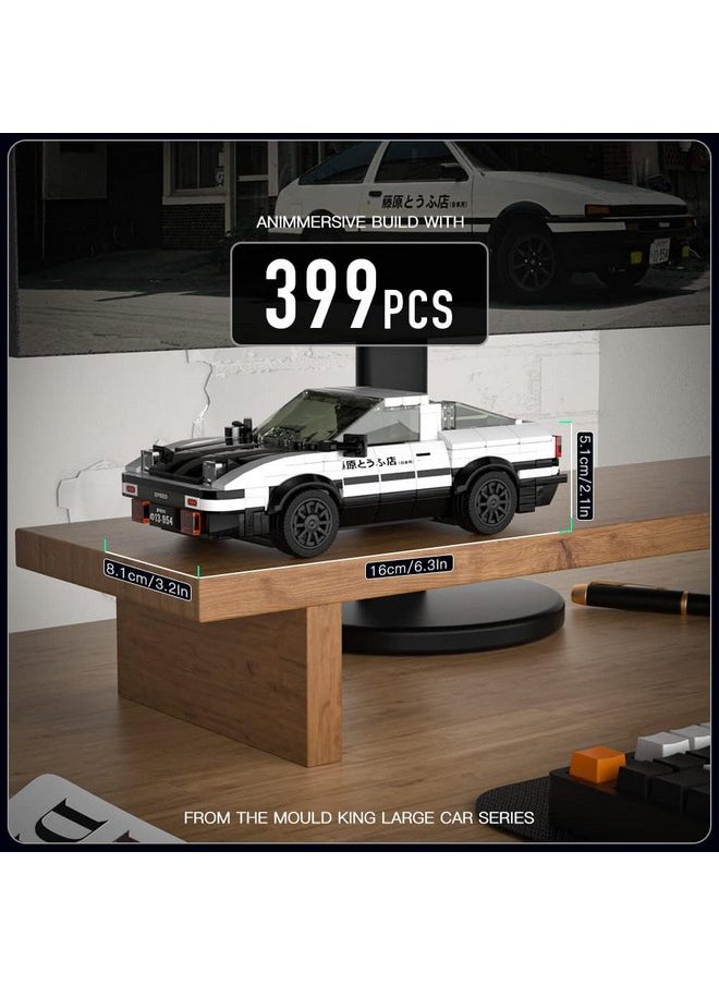 Mould King AE86 Initial D Car Models Building Sets with Display Case, 27013 Collectible Model Car Kits Race Car Building Blocks, Speed Champion Car Building Kits for Adults Kids 8+(399 PCS)