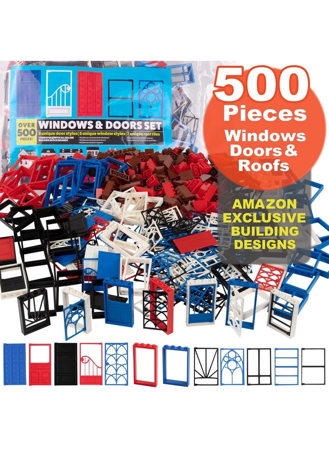 SCS Direct Windows, Doors, and Roof Bricks Set for Modular House Building - Includes Over 500 Pieces of Unique Doors and Windows - Tight Fit with All Major Brands