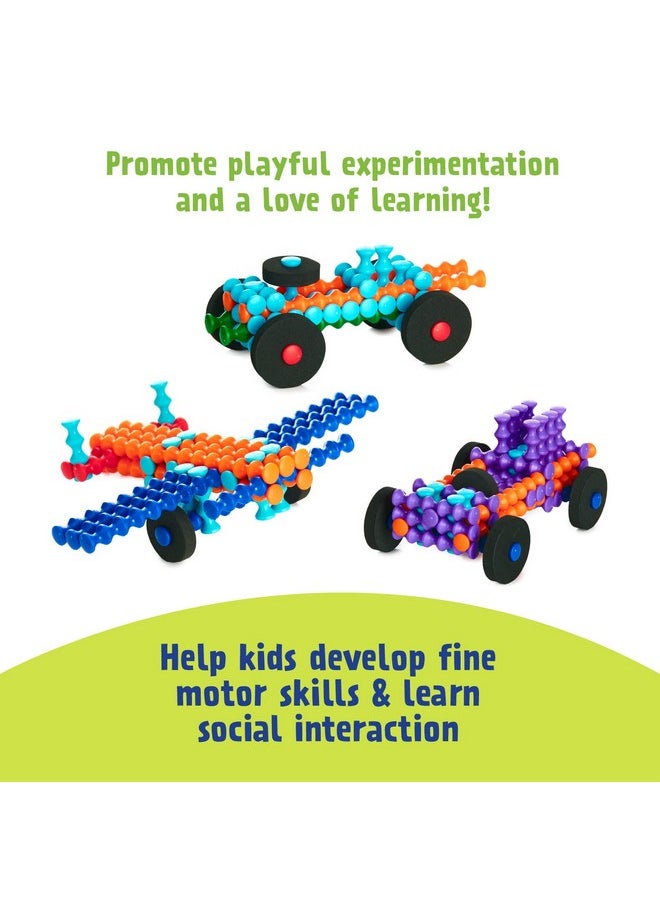 POPULAR PLAYTHINGS Playstix Starter Set Construction Toy Building Blocks 80 Piece Kit