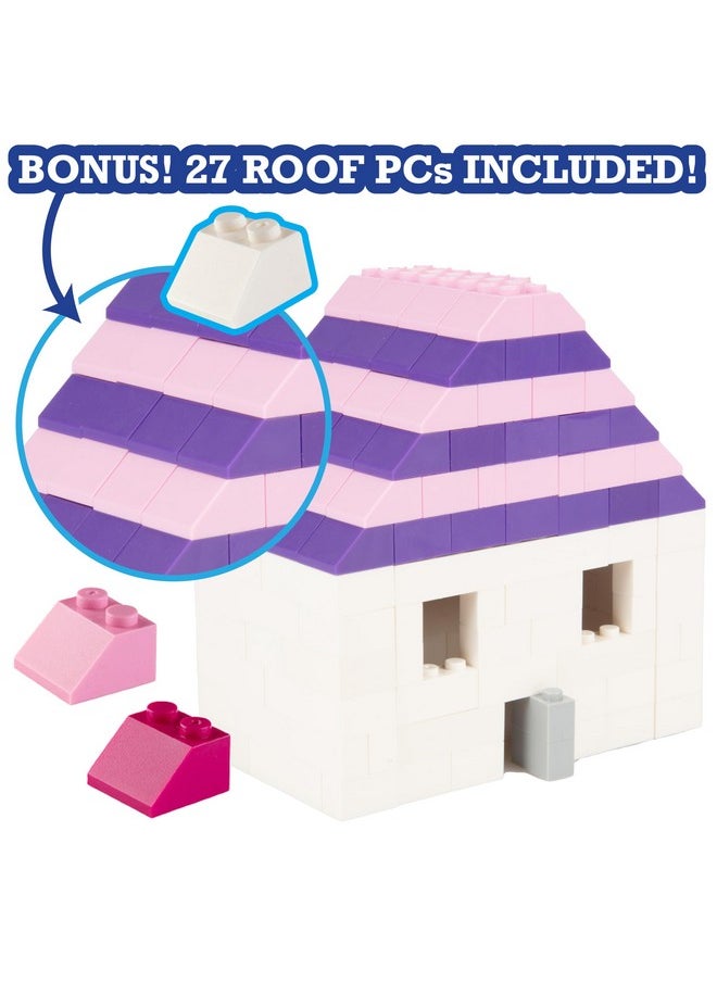 SCS Direct Building Block Friends Pastel Bricks- 500 Pcs Bulk Set-10 Colors with 27 Roof Pieces - Compatible & Tight Fit with All Major Brands- Great for Activity Tables & School Projects, Xmas Gift