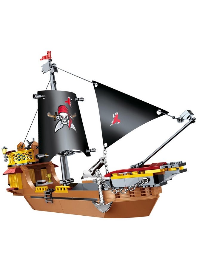BRICK STORY Pirate Ship Building Sets Boat and Ship Model Pirate Toys Building Blocks Pirate Ship Toys for Boys and Girls Pirate Adventure Playset Gift for Kids Age 6-14 Years, 308 PCS