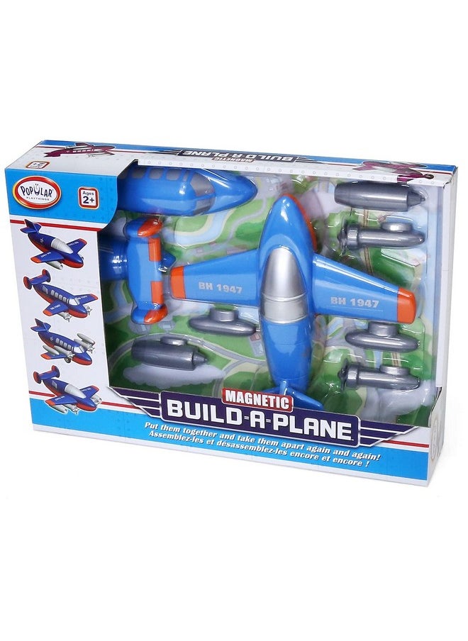 Magnetic Build-a-Plane Magnetic Toy Play Set, 12 Pieces, Colors May Vary,White