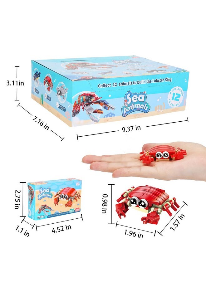 Jellydog Toy Party Favors for Kids Goodie Bags,12PCS Mini Building Blocks Ocean Animals, Building Sets Stem Toys, Assorted Building Blocks Sets for Birthday Party Gift,Goodie Bags, Prize,Cake Topper