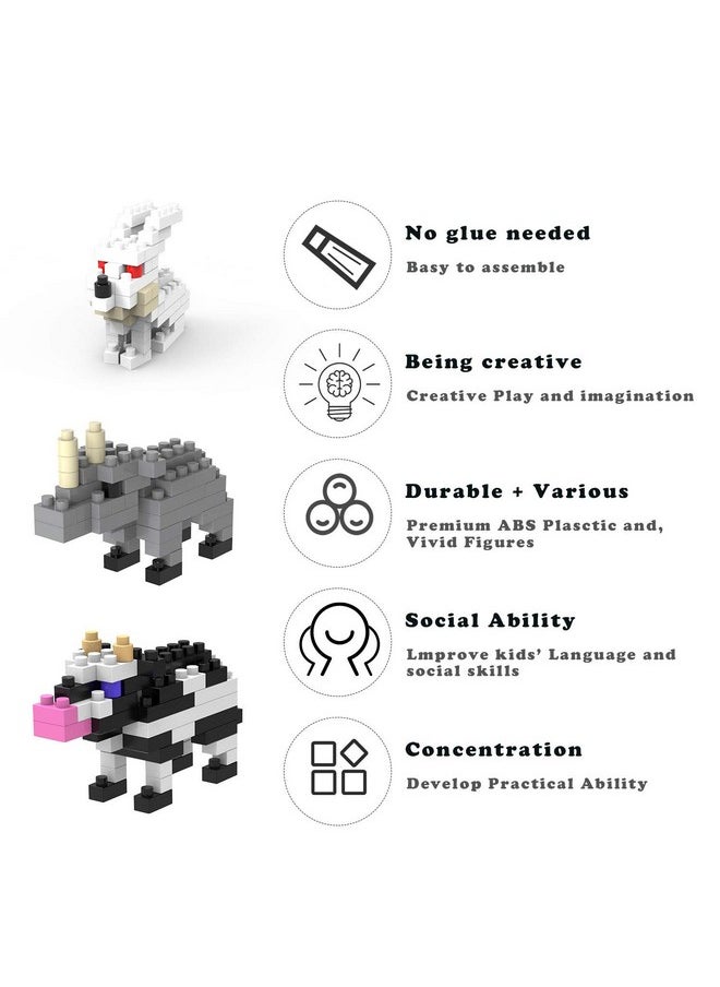 Jellydog Toy Mini Building Blocks Animals,Party Favors for Kids,12 in 1 Stem Toys Building Sets, Assorted Mini Animals Building Blocks Sets for Goodie Bags, Prize,Cake Topper