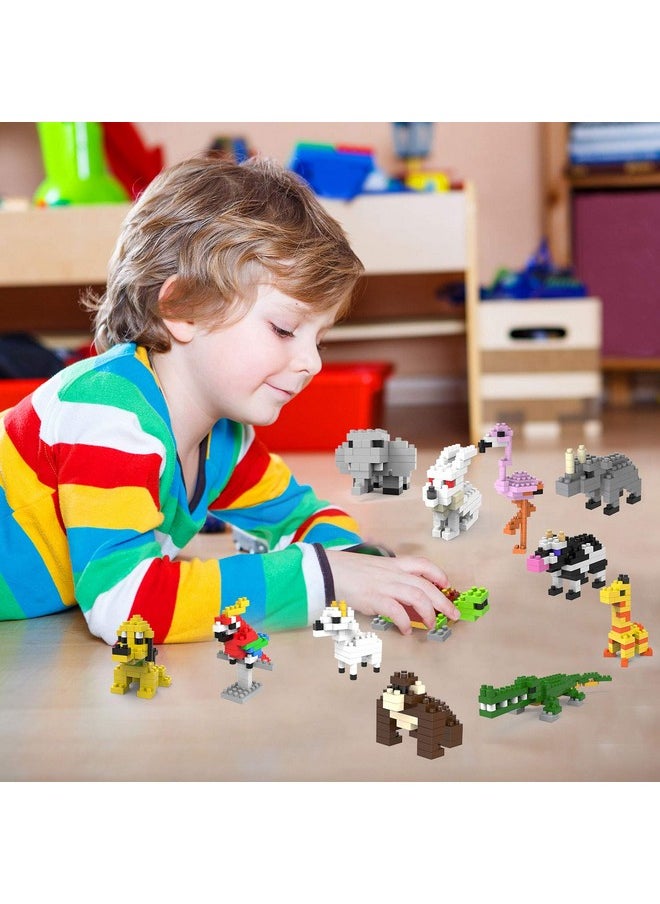 Jellydog Toy Mini Building Blocks Animals,Party Favors for Kids,12 in 1 Stem Toys Building Sets, Assorted Mini Animals Building Blocks Sets for Goodie Bags, Prize,Cake Topper