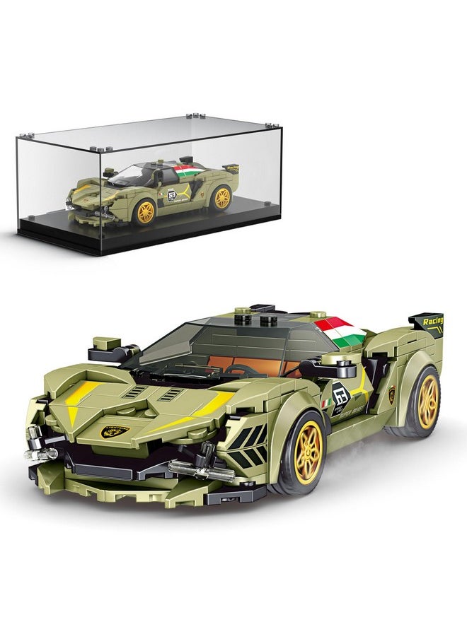 Mould King Speed Champion Sina Super Car Building Sets with Display Case,27003 Model Car Kits Sports Car Building Blocks, Cool Simulation Cockpit Race Car Building Kits for Adults Kids 8+(333 PCS)