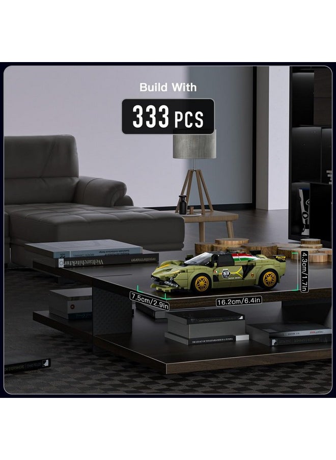Mould King Speed Champion Sina Super Car Building Sets with Display Case,27003 Model Car Kits Sports Car Building Blocks, Cool Simulation Cockpit Race Car Building Kits for Adults Kids 8+(333 PCS)