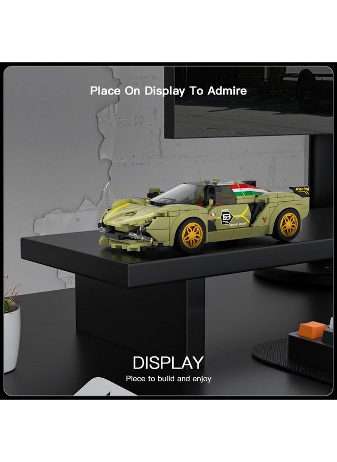 Mould King Speed Champion Sina Super Car Building Sets with Display Case,27003 Model Car Kits Sports Car Building Blocks, Cool Simulation Cockpit Race Car Building Kits for Adults Kids 8+(333 PCS)