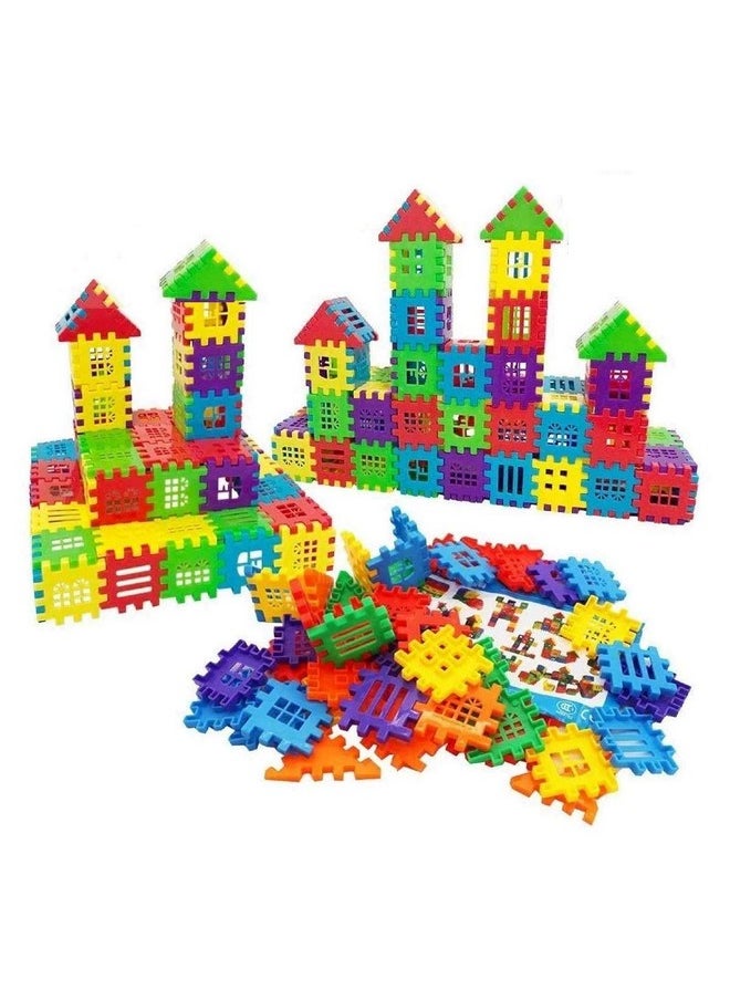 FunBlast Building Blocks For Kids, House Building Blocks with Windows, Block Game For Kids (Multicolor, Big Size) - 72 Pieces