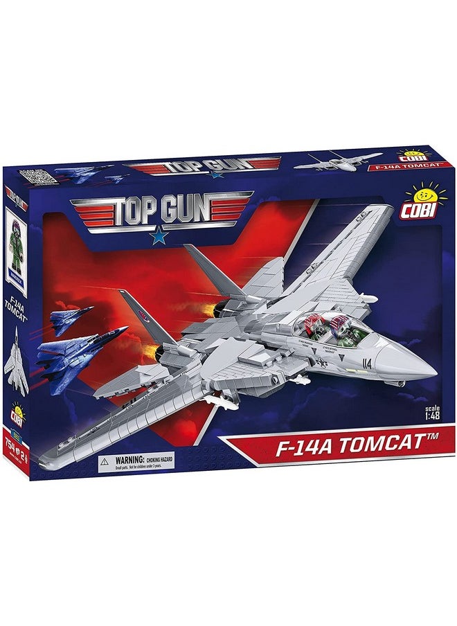 COBI Top Gun F-14A Tomcat Fighter Plane - 1:48 Scale 754 Piece Building Set with Maverick and Goose Figures