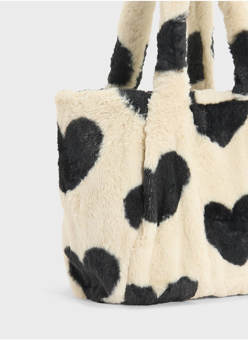 Ella Heart Fluffy Tote