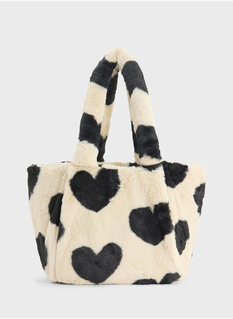 Ella Heart Fluffy Tote
