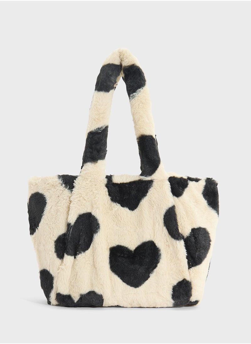 Ella Heart Fluffy Tote