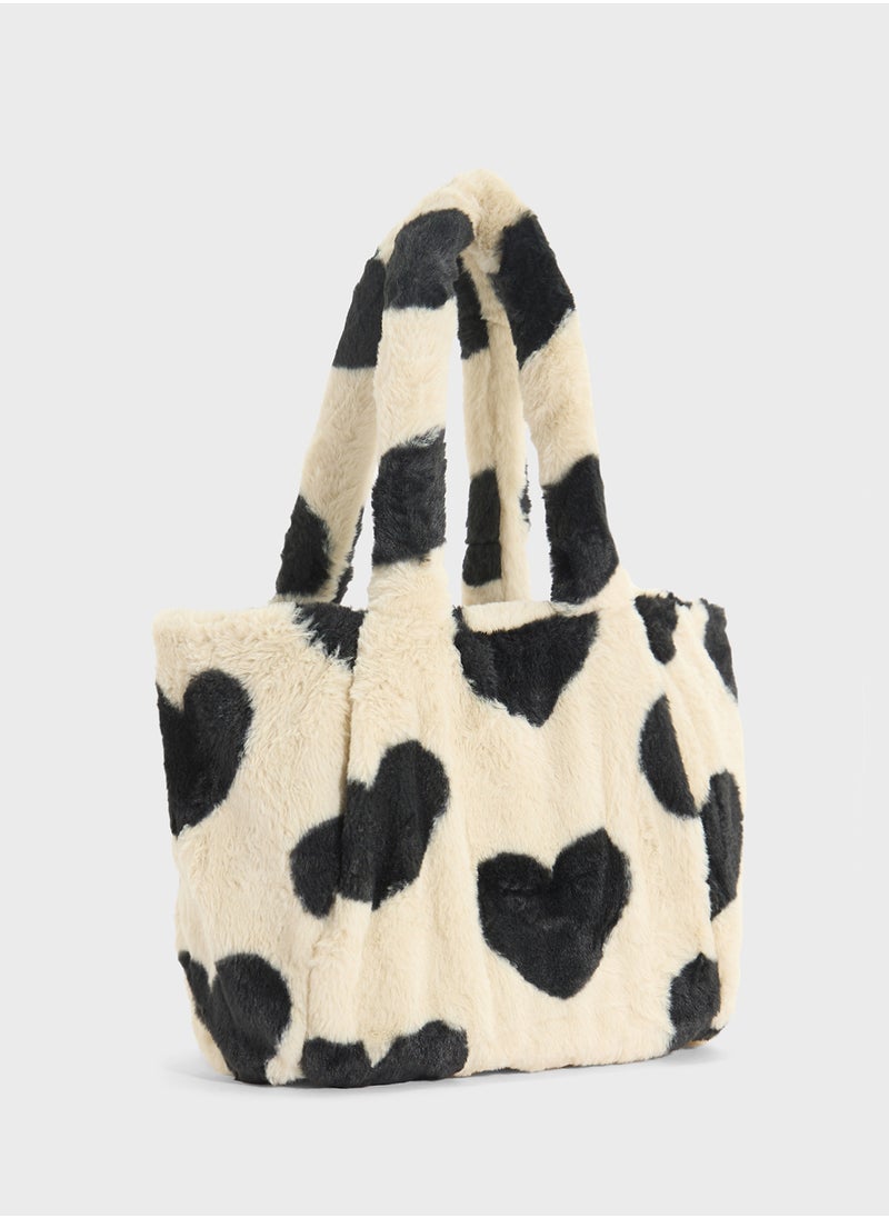 Ella Heart Fluffy Tote