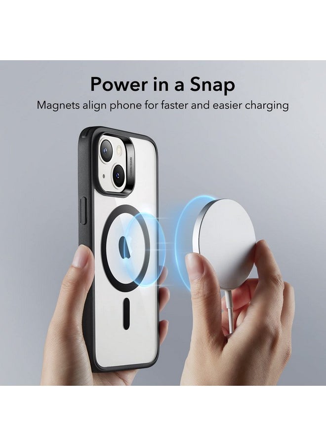 ESR for iPhone 13/14 Cover, Compatible with MagSafe, Scratch-Resistant, Thin and Slim, Classic Shockproof Military-Grade Protection, TPU, Magnetic Back Case, Clear Black