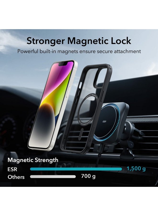 ESR for iPhone 13/14 Cover, Compatible with MagSafe, Scratch-Resistant, Thin and Slim, Classic Shockproof Military-Grade Protection, TPU, Magnetic Back Case, Clear Black