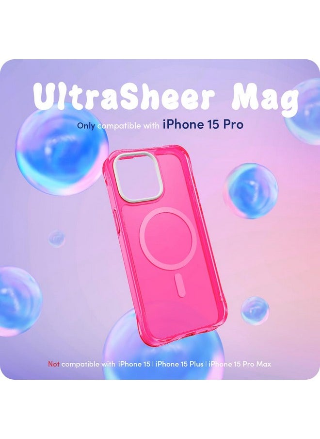 CYRILL Spigen Ultrasheer Mag Compatible With iPhone 15 Pro (2023) Back Cover [Tpu,Pc|Hot Pink]