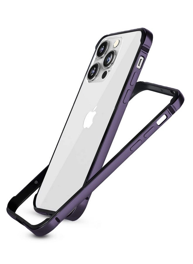 RAEGR iPhone 14 Pro Max Case | Anodized Aluminum Bumper |Supports Mag-Safe Wireless Charging |Edge Armor Protective Minimal Case Designed for iPhone 14 Pro Max (6.7-Inch) (2022) -Dark Purple RG10456
